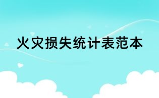 火災損失統計表范本