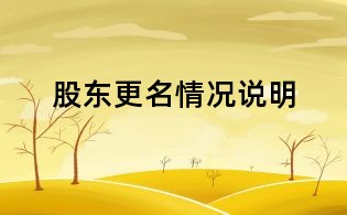 股東更名情況說明
