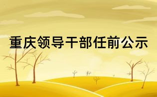 重慶領(lǐng)導(dǎo)干部任前公示