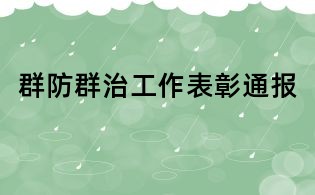 群防群治工作表彰通報