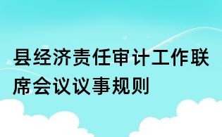 縣經(jīng)濟責任審計工作聯(lián)席會議議事規(guī)則