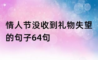 情人節(jié)沒收到禮物失望的句子64句