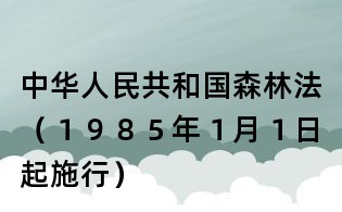 中華人民共和國森林法（１９８５年１月１日起施行）