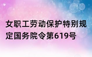 女職工勞動保護特別規定國務院令第619號