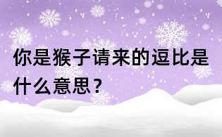 你是猴子請來的逗比是什么意思?