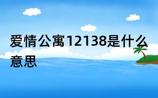 愛情公寓12138是什么意思
