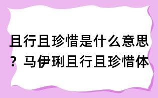 且行且珍惜是什么意思?馬伊琍且行且珍惜體