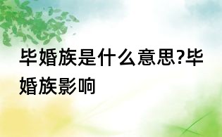 畢婚族是什么意思?畢婚族影響
