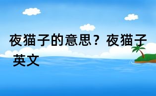 夜貓子的意思？夜貓子 英文