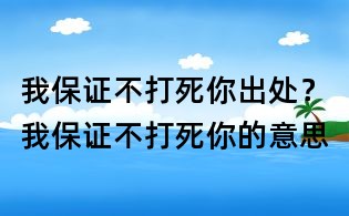 我保證不打死你出處?我保證不打死你的意思