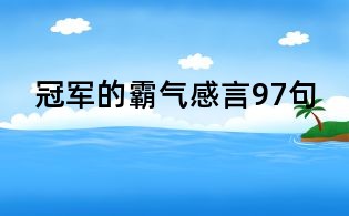 冠軍的霸氣感言97句