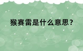 猴賽雷是什么意思?