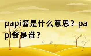 papi醬是什么意思?papi醬是誰?