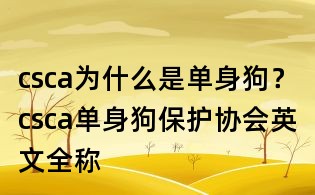 csca為什么是單身狗？csca單身狗保護協會英文全稱