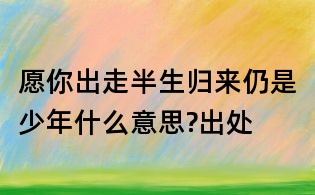 愿你出走半生歸來仍是少年什么意思?出處