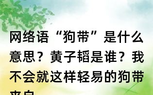 網(wǎng)絡(luò)語“狗帶”是什么意思?黃子韜是誰?我不會就這樣輕易的狗帶來自何處?