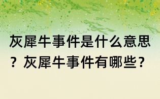 灰犀牛事件是什么意思?灰犀牛事件有哪些?