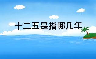 十二五是指哪幾年
