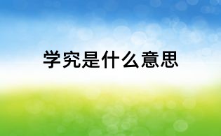 學究是什么意思