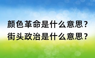 顏色革命是什么意思?街頭政治是什么意思?