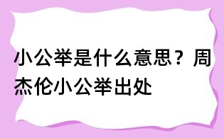 小公舉是什么意思？周杰倫小公舉出處