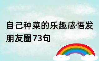 自己種菜的樂趣感悟發朋友圈73句