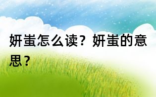 妍蚩怎么讀?妍蚩的意思?