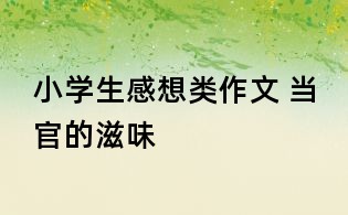 小學(xué)生感想類作文 當官的滋味