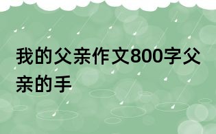 我的父親作文800字:父親的手