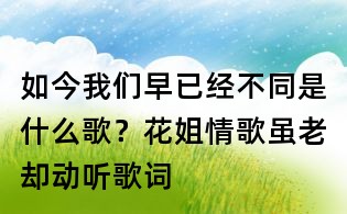 如今我們早已經(jīng)不同是什么歌?花姐情歌雖老卻動(dòng)聽歌詞