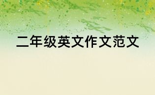 二年級英文作文范文